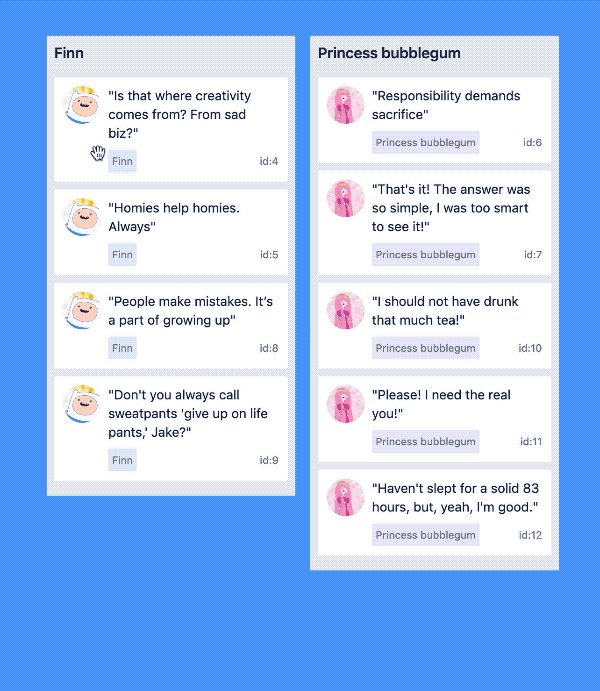 react beautiful dnd example